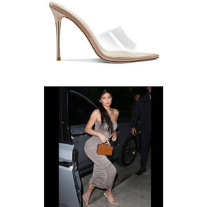 Kylie Jenner FEMME LA PVC and Steel Gigi Mules Size 40